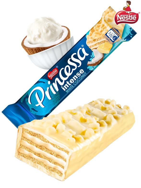 Chocolatina Princessa Choco Blanco Nestle y Coco Cream | Dairy Sweets 30,5 grs.