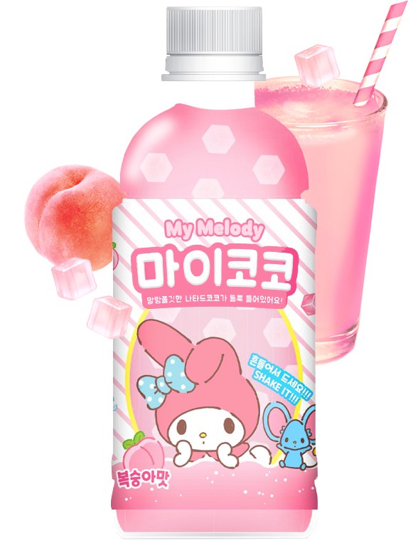 Bebida Coreana My Melody Jelly de Melocotón Momo | Sanrio 340 ml.