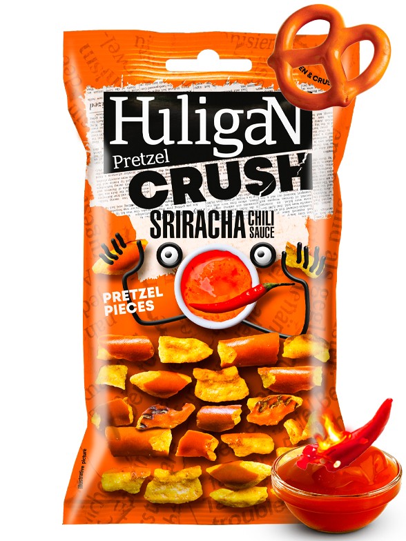 Bocaditos Pretzel Sabor Salsa Sriracha 65 grs.