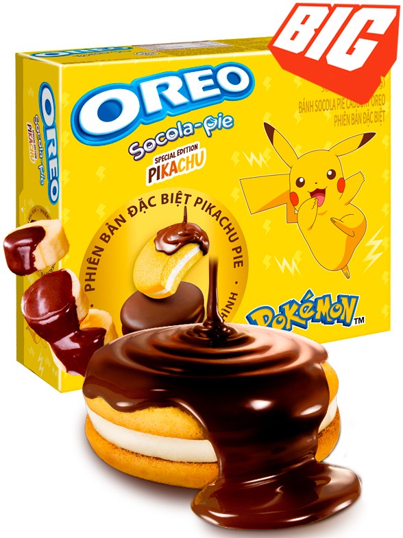 Pastelitos Oreo Banana y Chocolate | Edi. Pokemon | Con Tarjeta Pokemon | BIG