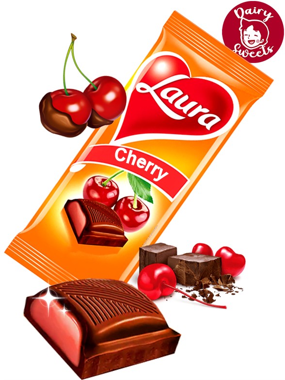 Chocolate Laura de Crema de Cerezas | Dairy Sweets 92 grs.