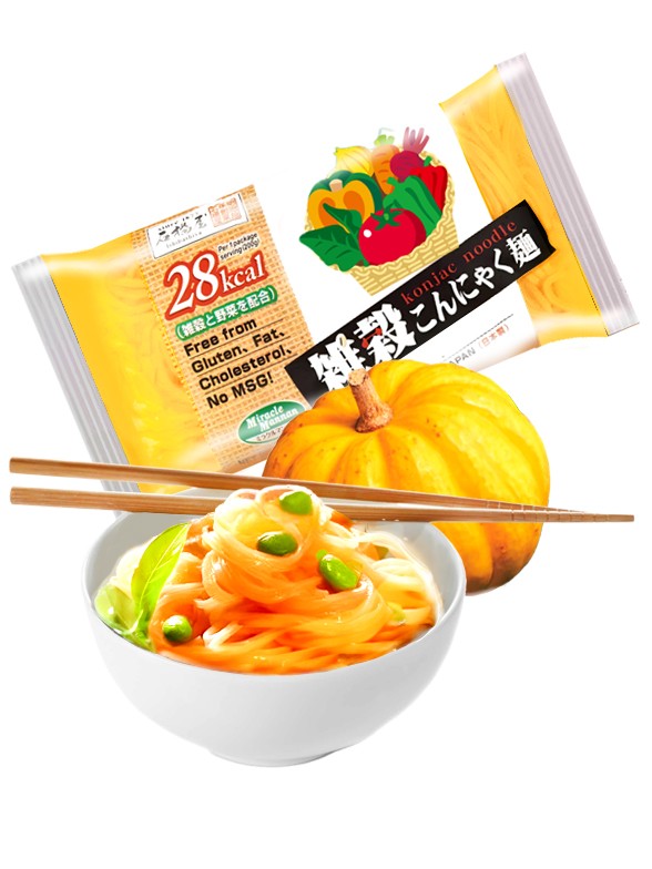 Fideos de Konjac, Natural Shirataki con Calabaza 200 grs.