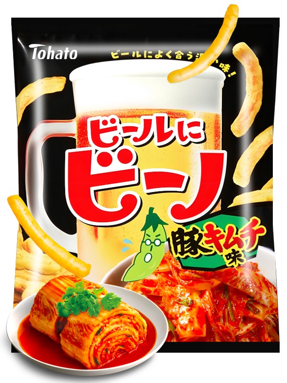 Snack de Guisantes Japoneses Sabor Cerdo con Kimchi 53 grs.