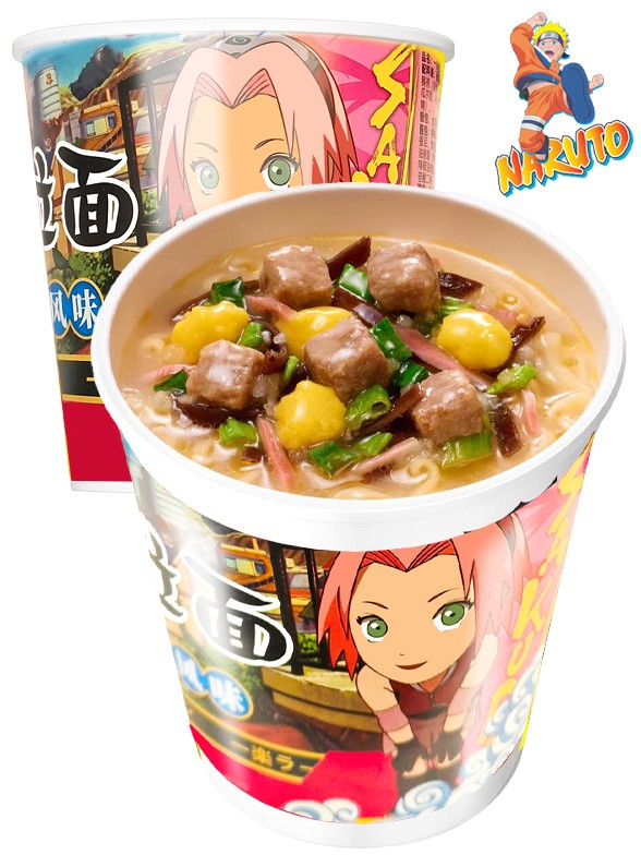 Fideos Ramen Ternera y Bambú | Edición Cup Top Naruto Sakura 90 grs.