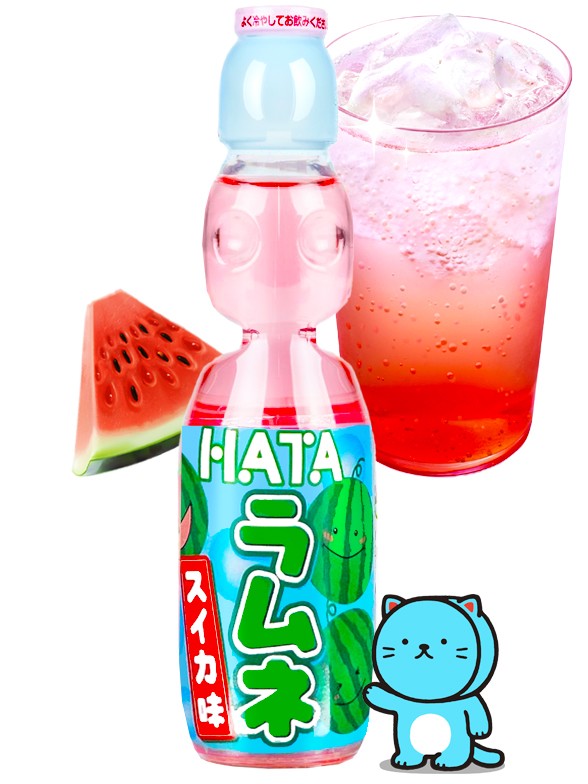 Soda Ramune Sandía | Edición Matsuri Kawaii Hata 200 ml.