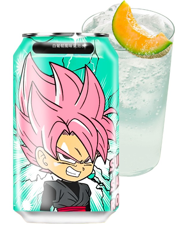 Refresco Clear Ocean Bomb Melón | Edición Dragon Ball | Súper Saiyan Rosé 330 ml.