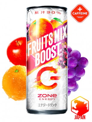 Bebida energética Japonesa ZONe Fruits Mix Boost + Uva 240 ml.