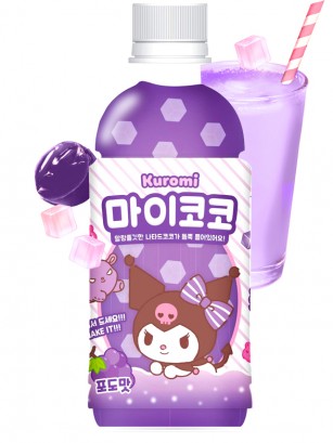 Bebida Coreana Kuromi Jelly de Uva | Sanrio 340 ml.