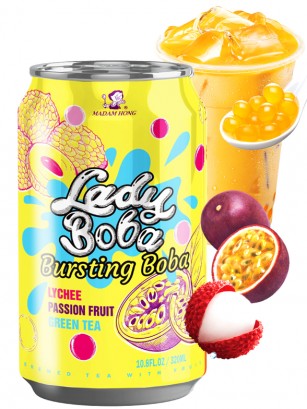 Bebida Bubble Tea de Lichy y Maracuya | Lady Boba 320 ml.