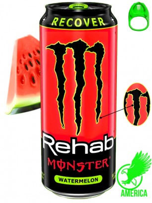 Bebida Energética Monster Rehab Recover Watermelon | Anilla Verde | USA 458 ml.