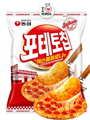 Patatas Chips Coreanas de Pizza Pepperoni | Colabo. Cadena Jackson BIG 50 grs.