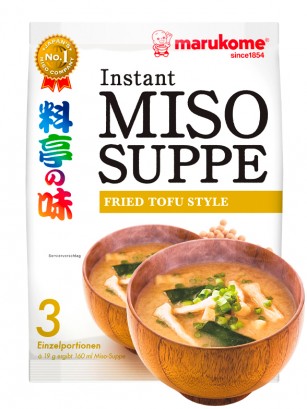 Sopa Instantánea de Miso y Tofu Frito | Marukome 3 Raciones